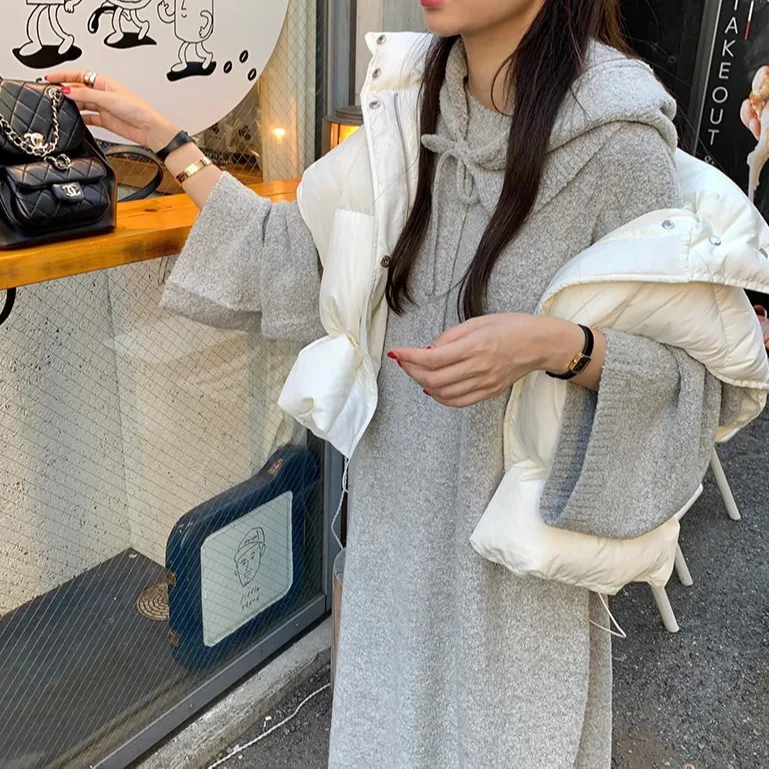 

Женская хлопковая куртка на осень-зиму, винтажная универсальная свободная повседневная теплая жилетка с капюшоном, съемная кепка