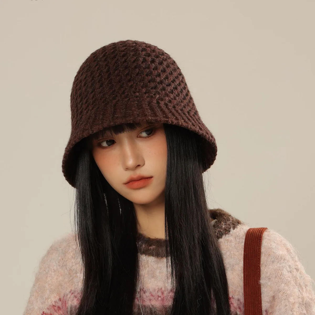 

Осенне-зимняя рыбацкая кепка, женская вязаная панама в корейском стиле с небольшим дизайном, теплая повседневная шапка с защитой от ультрафиолета