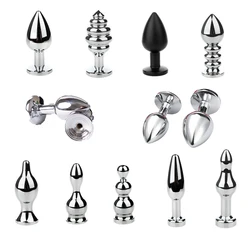 Adult Metal Anal Dilator Butt Plug with Fetish Tail Fit Stopper for Women Men Fun Games Anal Training Sex Toys Erotic Shop