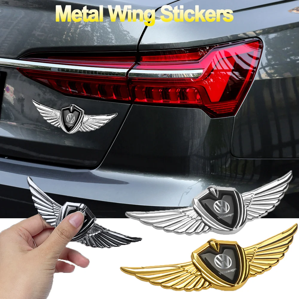 1PCS Gold/Silver Car wing VW Badge Body Trunk Decoration Sticker Styling Auto Accessories For Volkswagen POLO passat Tiguan GTI