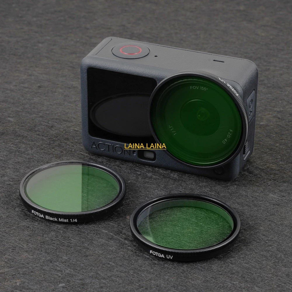 Filtro de Lente de Câmera FOTGA para DJI Osmo Action 6, Conjunto de Filtros ND, Polarizadores CPL, Filtro UV, Lentes Flexíveis Pretas, Acessórios
