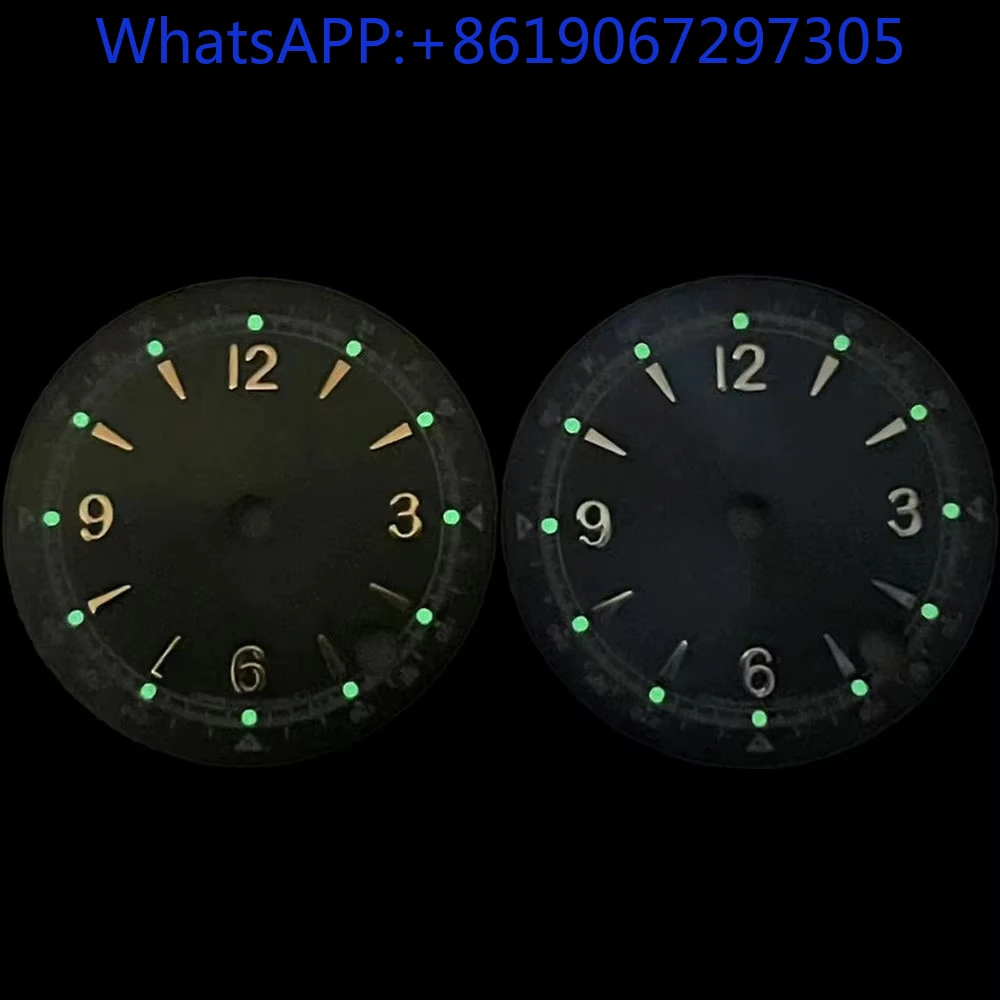قرص ساعة عربية كلاسيكية من Alpinist Land مناسبة لحركة NH35/34 الأيدي الأوتوماتيكية أجزاء الطيار الأخضر المطلي