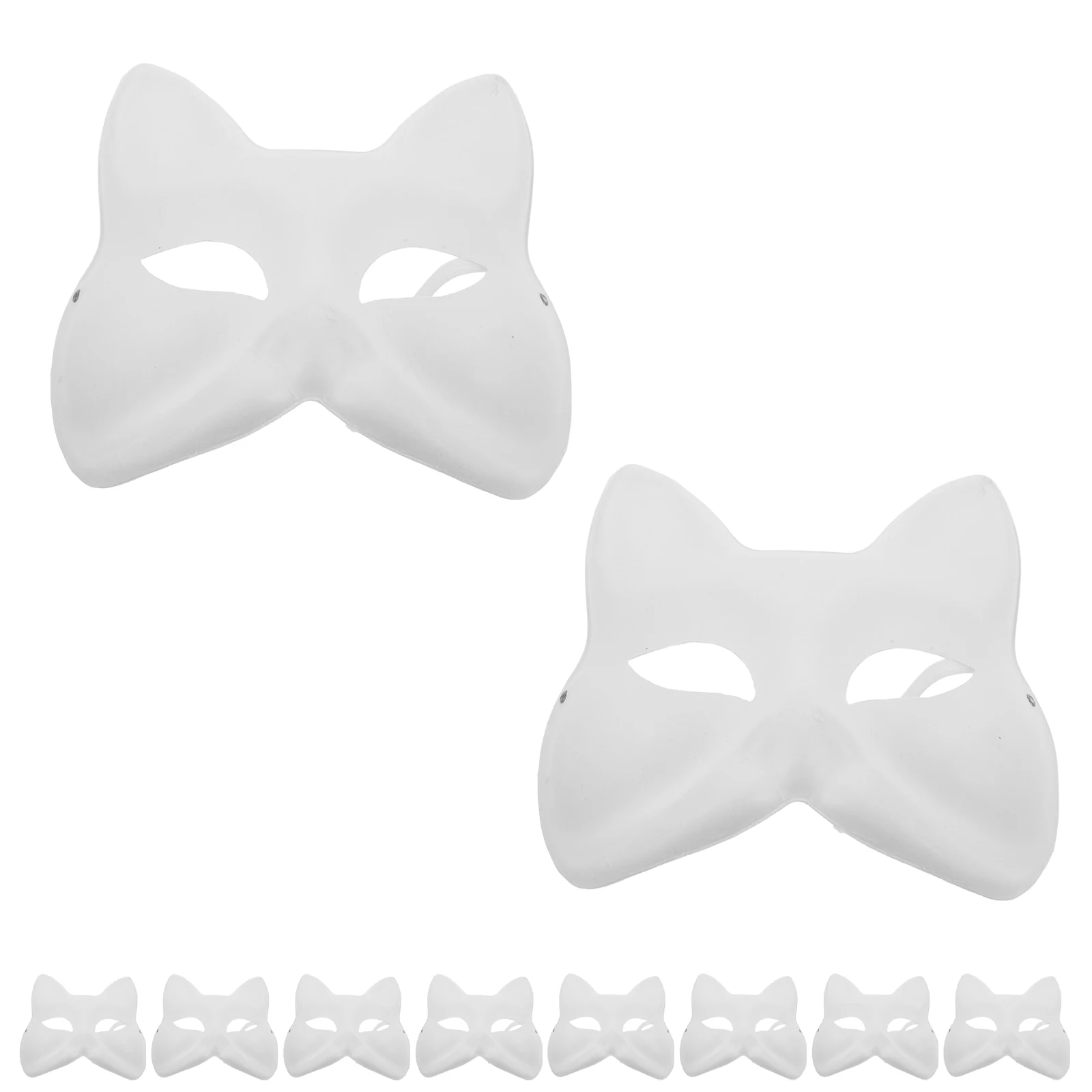 

10Pcs White Paper Blank Fox Masks Paintable Animal Face Masks for DIY Costume Party Arts Crafts Supplies Fox Mask
