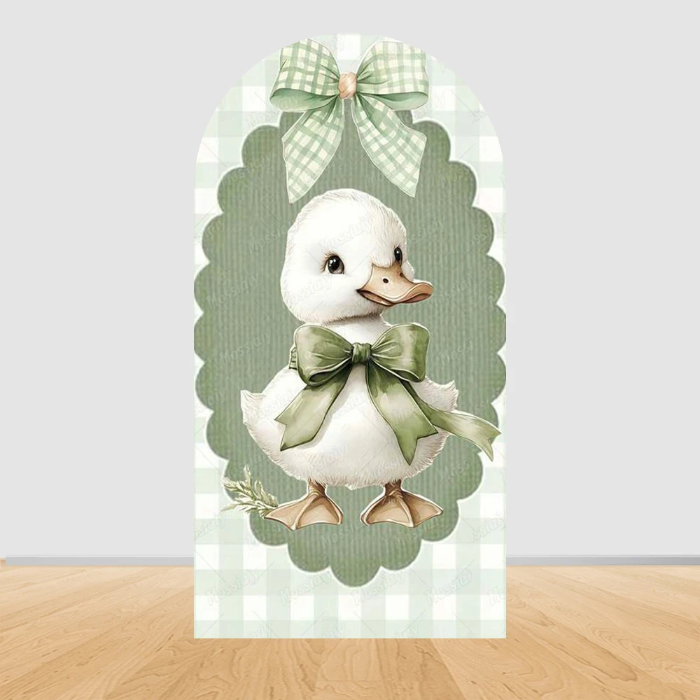 Little Goose Bow Arch Backdrop Cover Kids Birthday Baby Shower Party Decor Photography Background Photo Photographic Props