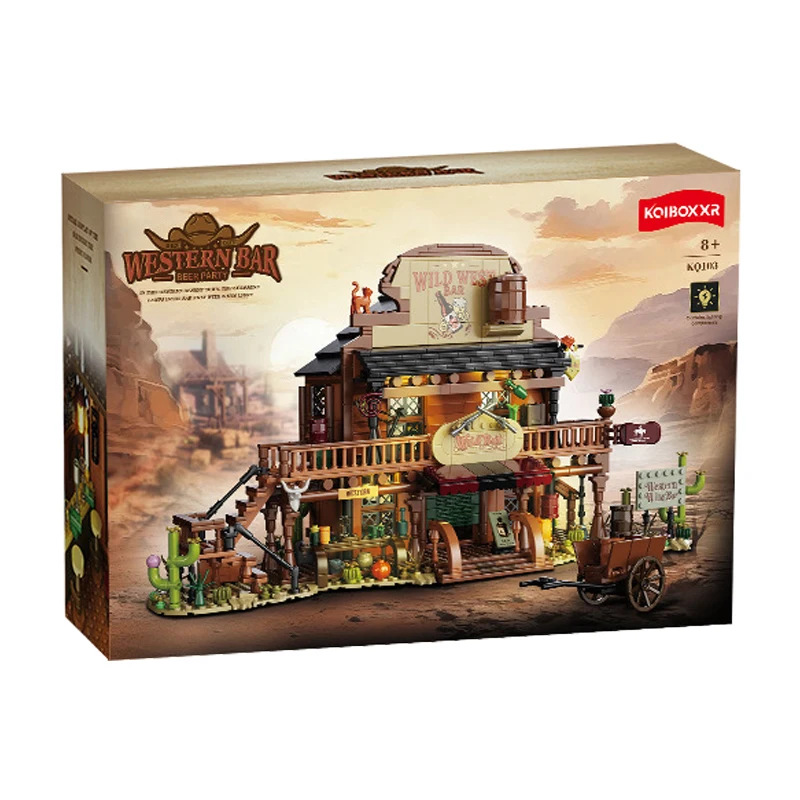 

В НАЛИЧИИ KQ103 MOC Idea: Конструктор «Западный бар» — Сборные строительные блоки, модель игрушки для детей, подарочный набор на Рождество