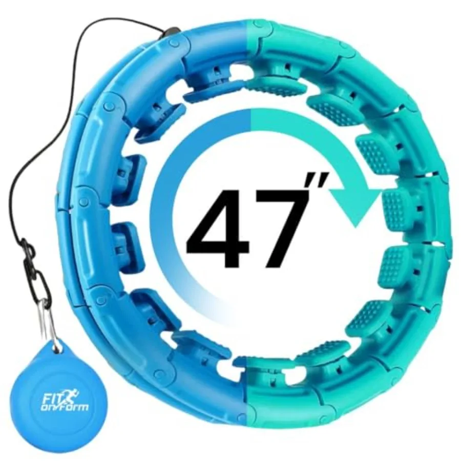 

Blue Green Infinity Weighted Hula Fit Hoop for Adult Weight Loss 2 in 1 Smart Fitness Exercise Hoop for Women Abs Workout 24 28