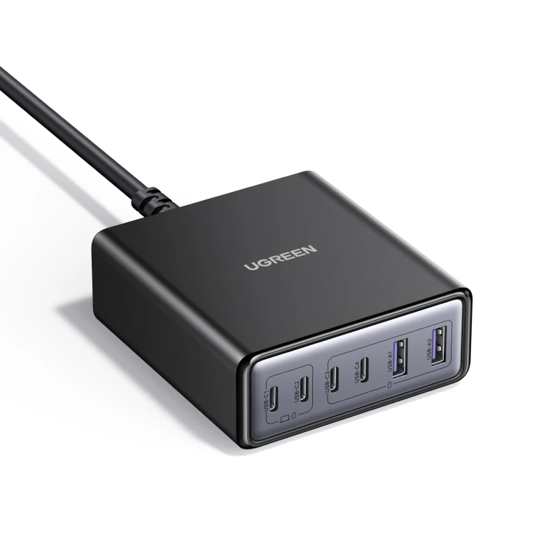 UGREEN 100W 65W GaN Charger 6 in 1 Desktop Laptop Fast Charger For iPhone17 16 15 Pro Max Xiaomi Sam