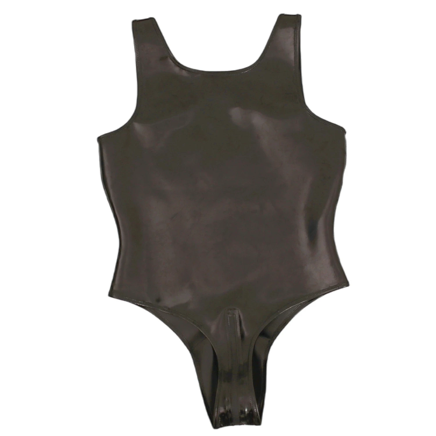 Men's Sleeveless Bodysuit Vest Zipper Open Crotch Sexy Elastic Shaping Nightclub Stage Dance Man Tights Cloth Latex Fashion