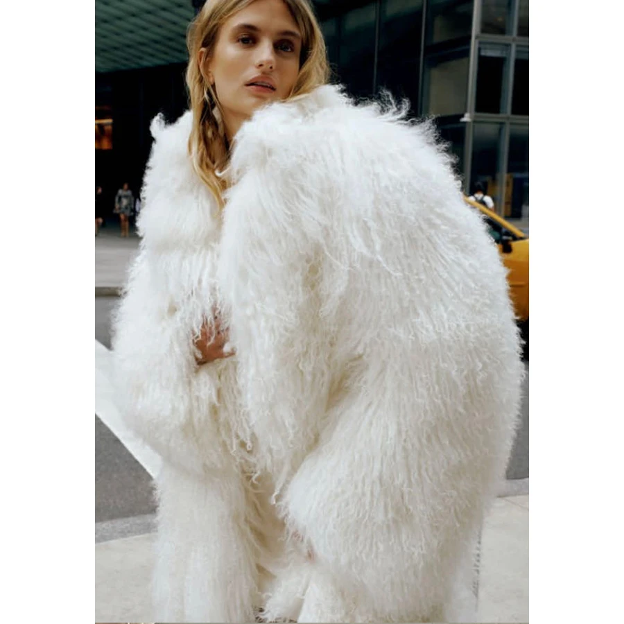 Real Sheepskin Coats For Women White Mongolian Fur Coat Woman Natural Lamb Coats Womens Best Selling