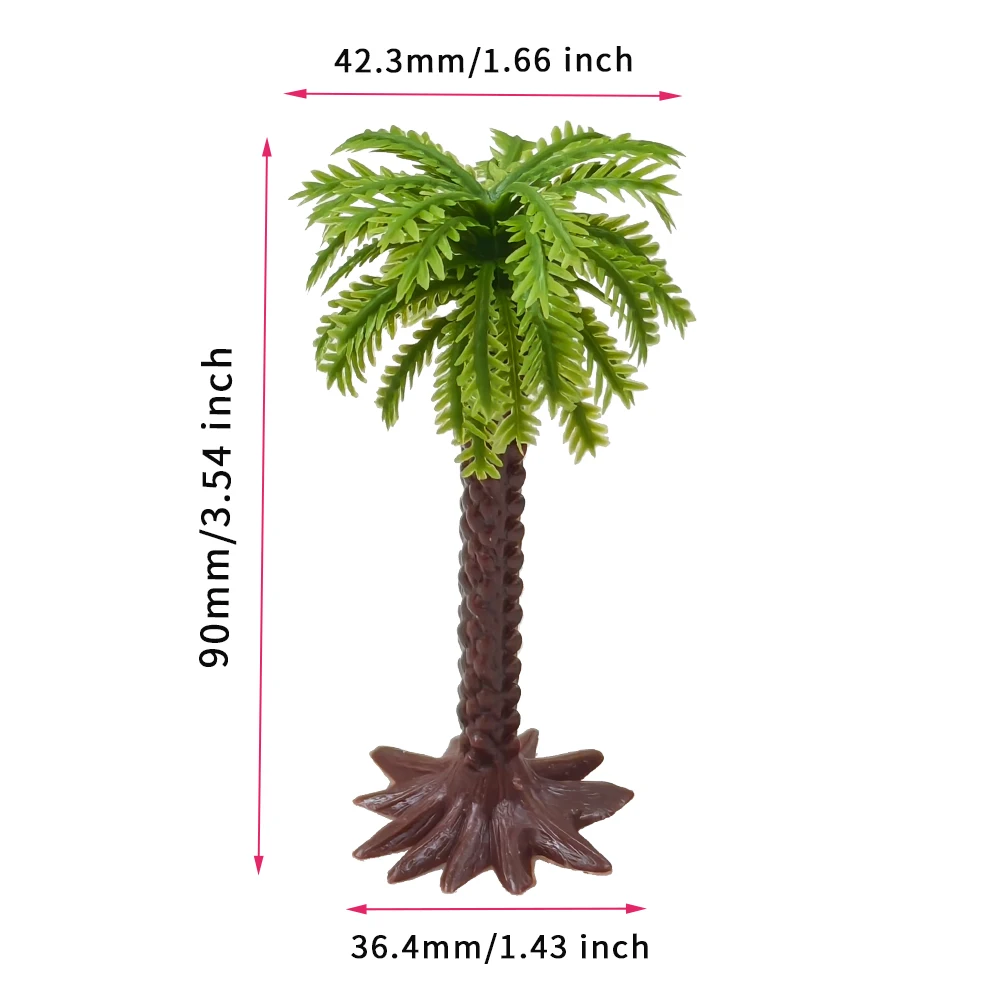 10PCS Miniature Palm Trees Artificial Plants for Diy Model Making Railway/Micro Landscape/Diorama/Sandtable Buliding Layout