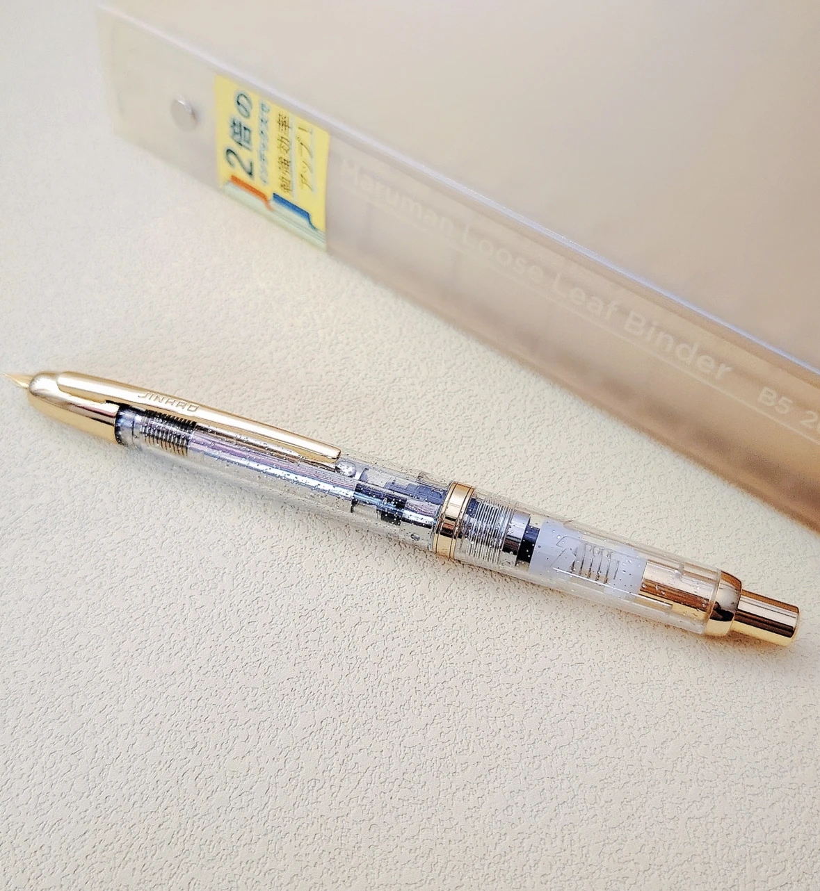 

Limited Color! JINHAO 20 Press Fountain Pen Pink Gold Clip Resin EF F Nib Converter Gift Stationery School Supplies PK 10 A1