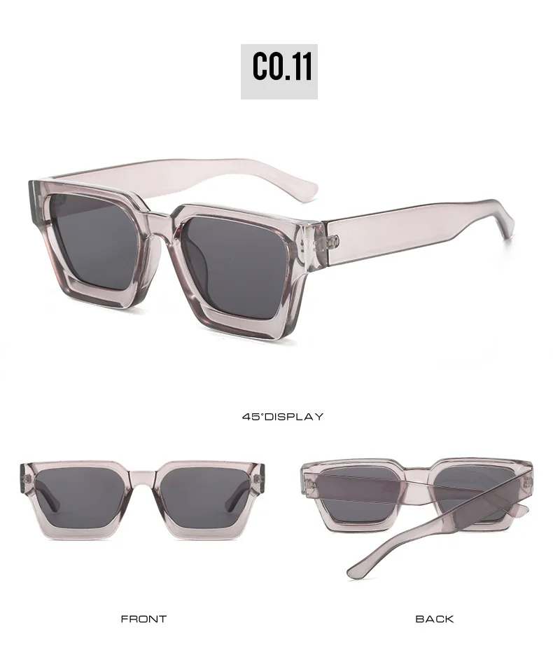 SHAUNA Ins Beliebte Damen Quadratische Sonnenbrille Retro Herren Getönte Farbtöne UV400 – Detail 18