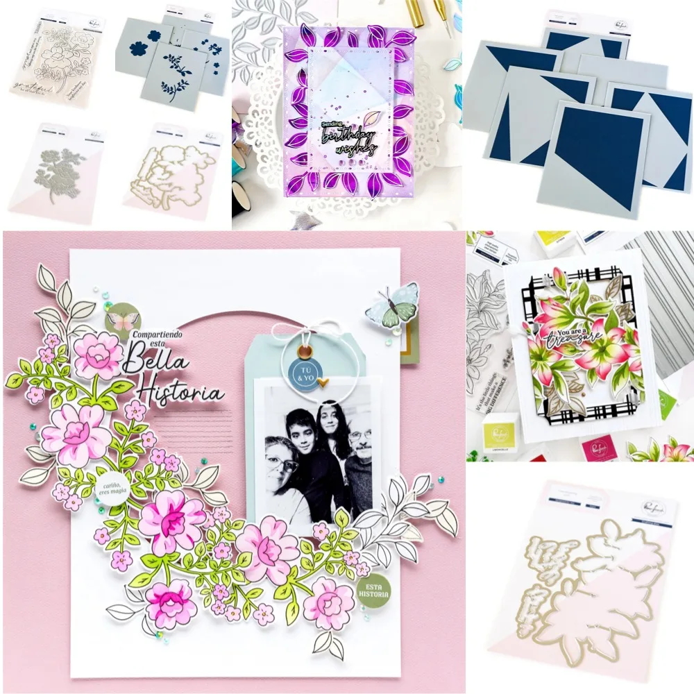 Cutting Dies & Stamps & Stencil Scrapbook Diary Decoration Embossing Template DIY Greeting Card Handmade Flowers and leaves