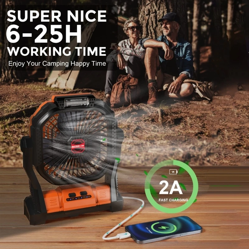 قابلة للشحن التخييم مروحة مع 4 سرعات الرياح سقف معلق مروحة مع أضواء التخييم مروحة متعددة الوظائف معلقة المشجعين