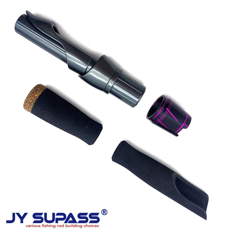 JY SUPASS-مقعد بكرة صيد مخصص ، مقعد بكرة مع صامولة قفل مقعد بكرة ، مقبض قبضة إيفا أسود ، مجموعة Reelseat لإصلاح قصبة الصيد ، VSS