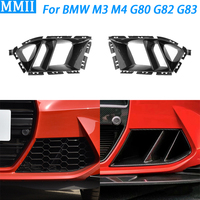 For BMW M3 M4 G80 G82 G83 R44 2021-2024 Real Dry Carbon Fiber Front Bumper Air Intake Cover Trim Car Retrofitting Accessories