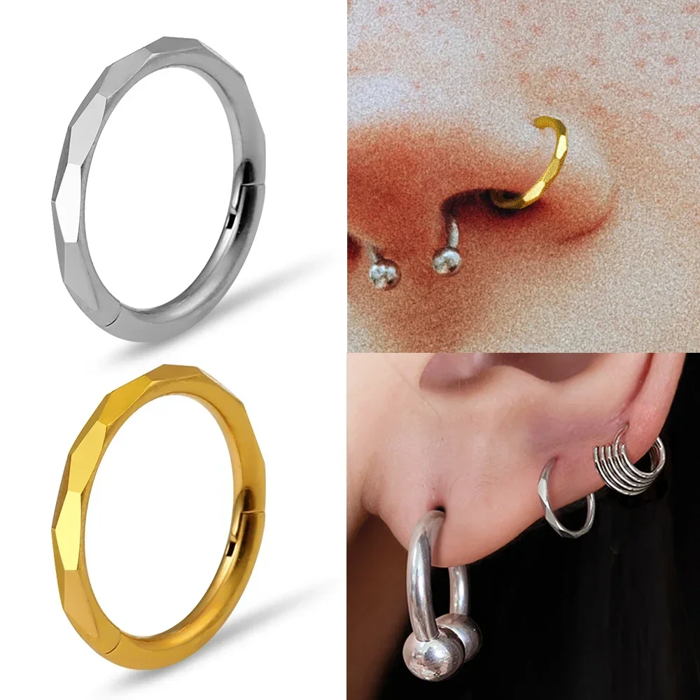 F136 Titanium Tragus Piercings CZ Nose Ring Hoop Cartilage Earring Stud Helix 16g Hinged Septum Charming Segment Body Jewelry