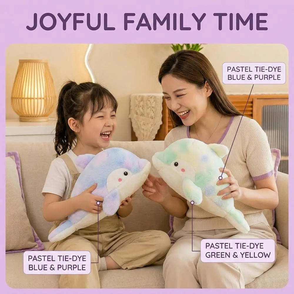 

Home Decoration Cartoon Colorful Dolphin Soft PP Cotton Animal Dolphin 25cm Cute Animal Pillow Festival Party Decor