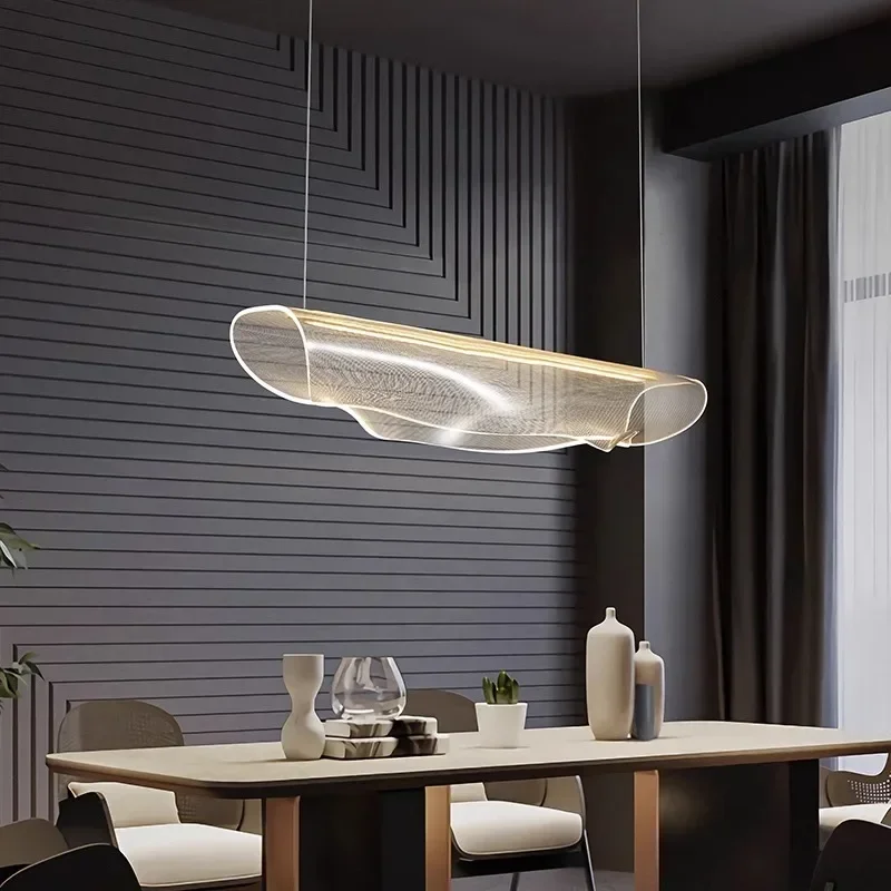 Creative Light Luxury Pendant Lamp Modern Minimalist Art Grand Office Restaurant Bar Counter Acrylic Lighting Fixtures