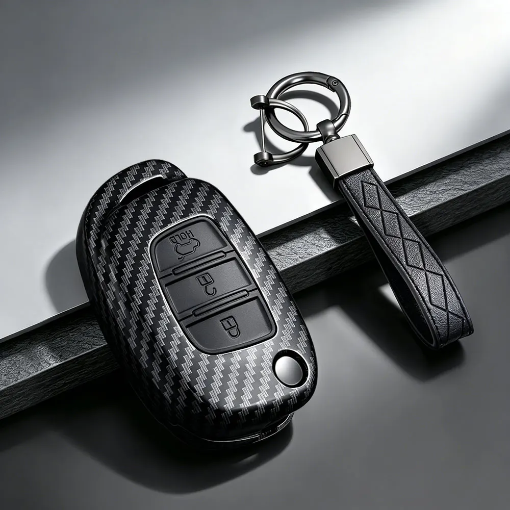 ABS Carbon Fiber Style Car Key Case Cover For Hyundai Ix35 IX45 IX25 I10 I20 I30 HB20 Sonata Verna Solaris Santa Elantra Mistra