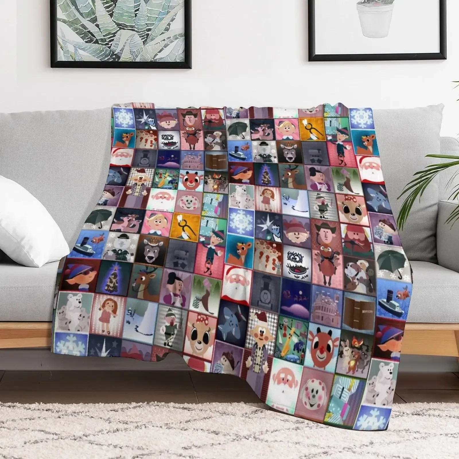 

Rudolph Squares Throw Blanket Plaid Heavy Blankets