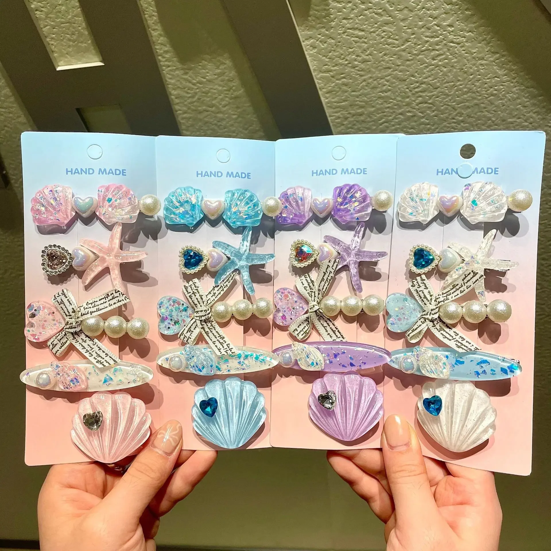 Kids Hair Pin Baby Hair Accessories Hair Pins and Clips Starfish Shell Hairpin Children's Duckbill Hairpin on The Side Headdress