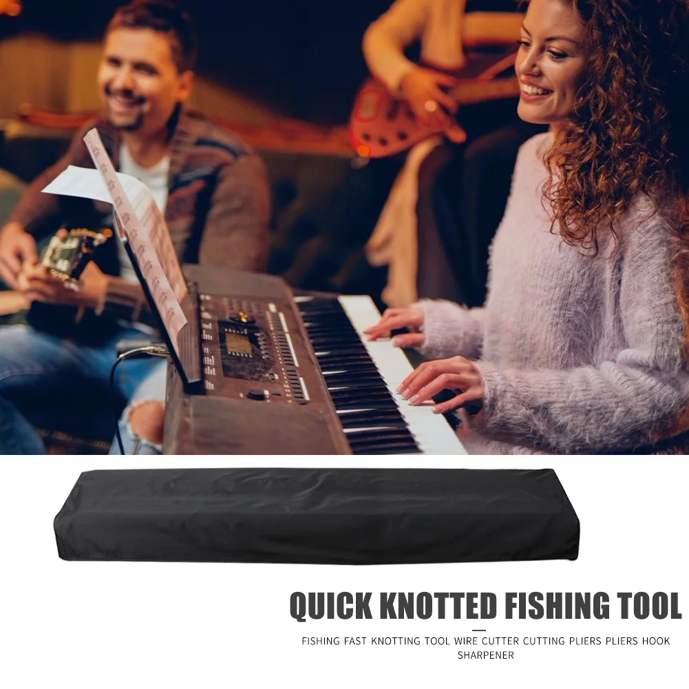 Gran oferta cubierta de Piano Electrónico textura delicada 61/88 teclas cubierta de Piano Digital electrónico cubierta de teclado de Piano a prueba de polvo negro