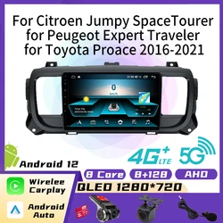 Autoradio Android avec Navigation GPS, Lecteur Limiteur 2 Din pour Voiture, Cristaux en Jumpy SpaceTourer, KIT Rods Traveler