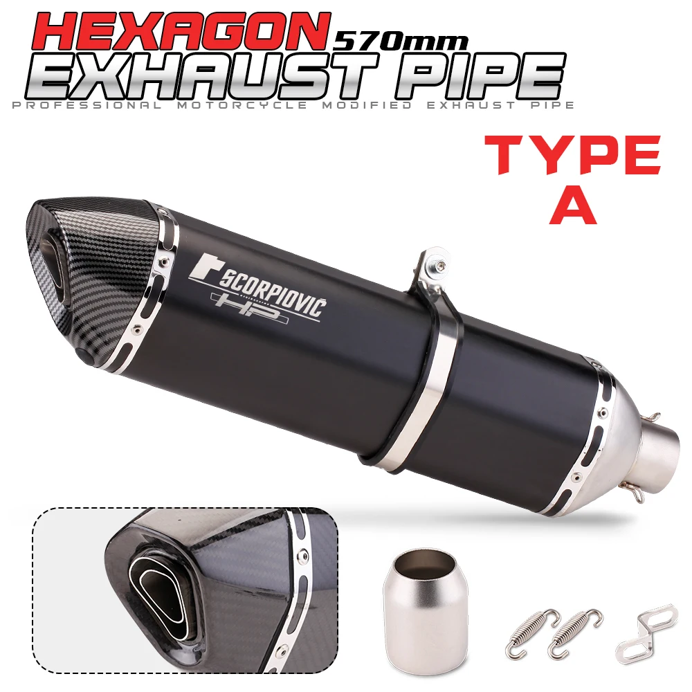 Universal 570mm Motorcycle  Racing Exhaust Modified Muffler DB Killer Stainless Steel 570mm Silencer