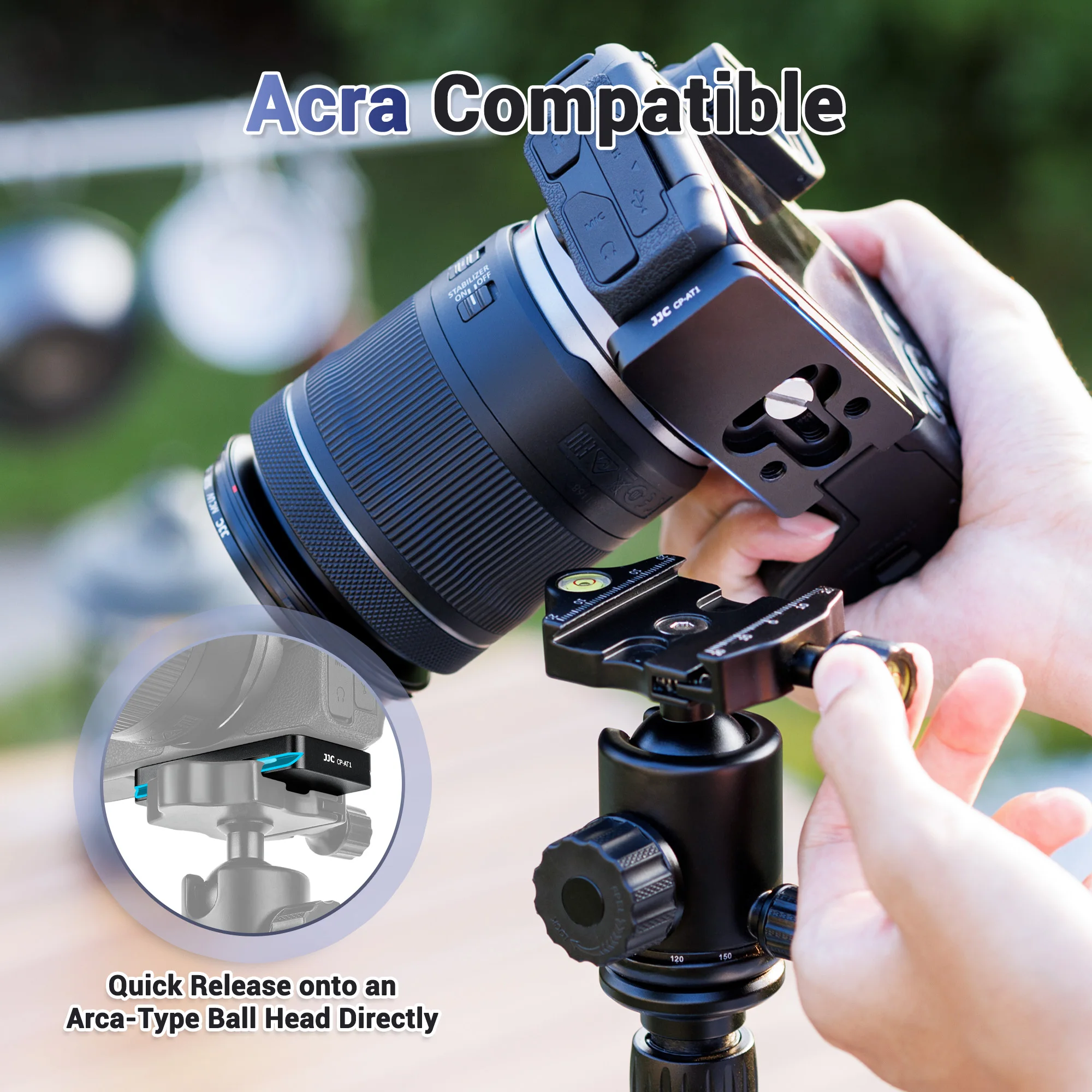 JJC AirTag Quick Release Plate Camera Metal Camera Mount Adapter with 1/4\