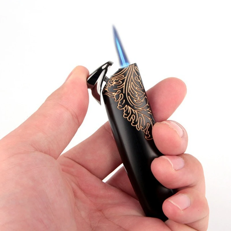 HONEST Direct – briquet à gaz à Turbine à flamme bleue, en métal, coupe-vent pour l'extérieur, personnalité créative, cadeau pour hommes, 2025