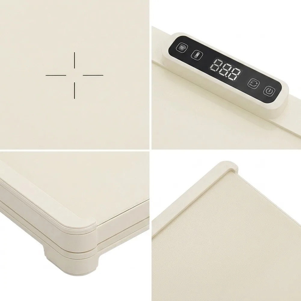 Heated Silicone Food Tray 62 x 38 cm Electric Warming Mat with Adjustable Temp Timer and For Child Safety Lock