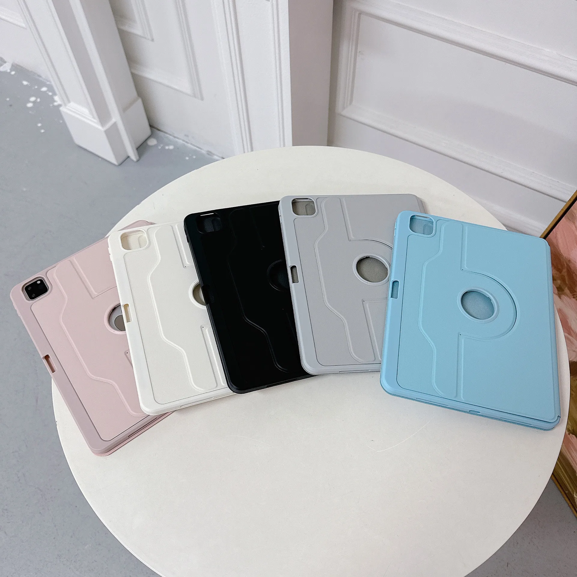 حافظة حامل دوران 360 درجة لجهاز iPad Air Pro MINI 3 4 5 6 7 8 9 10 الجيل 10.9 10.2 11 12.9 13 بوصة حافظة جلدية للكمبيوتر اللوحي