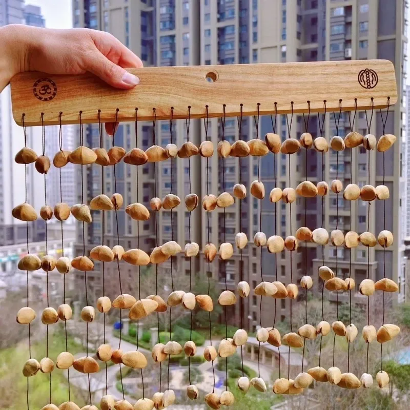 Natural Fruit Shells Wind Chime Handmade Outdoor Decorative Wind Chimes Meditation Sound Healing Professional Musical Instrument