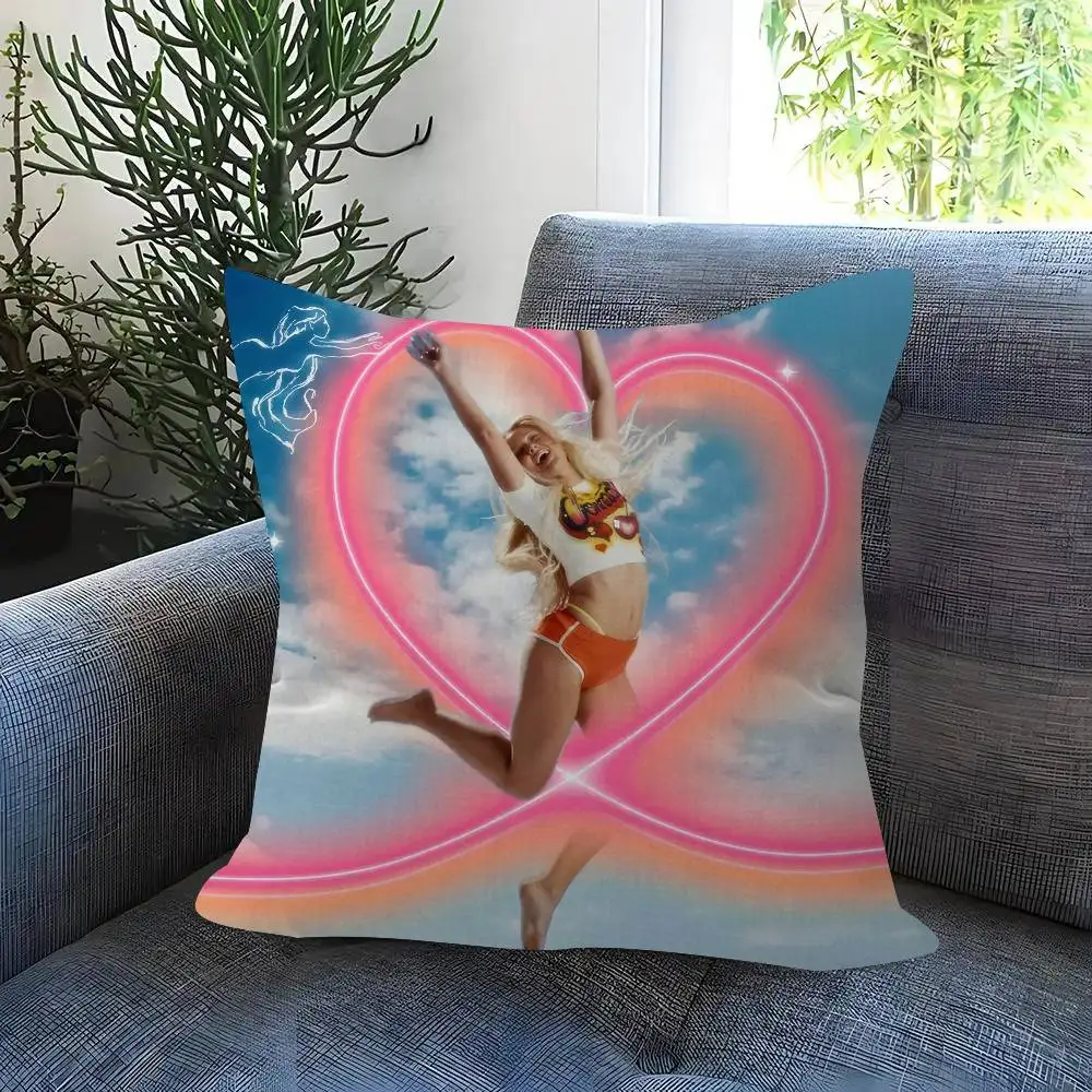 Singer Zara Larsson Midnight Sun Double-sided Printed pillow cover Short plush Suitable living rooms sofas throw cushion cover