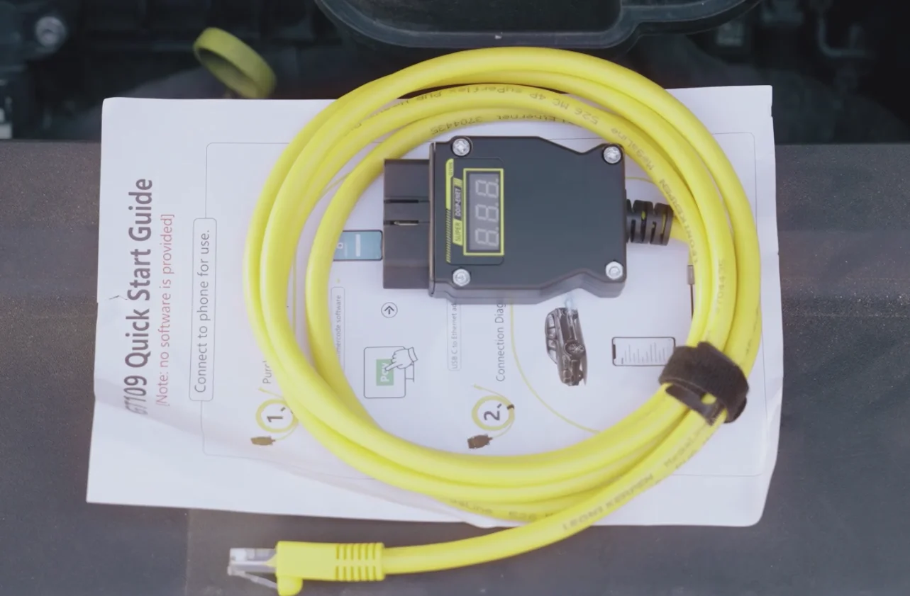 GODIAG GT109 DOIP ENET Diagnostic Programming Coding Adapter with Voltage Display