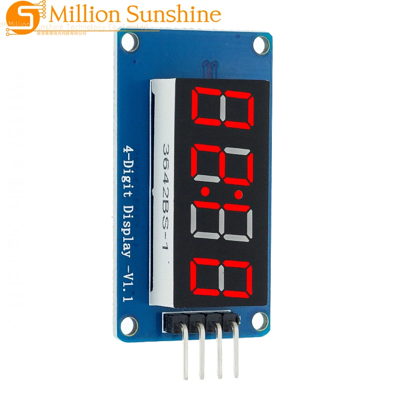 Digital LED Display Module para Arduino, 7 segmentos, 0, 36 Polegada, ânodo vermelho tubo, quatro Serial Driver Board Pack, TM1637, 4 Bits