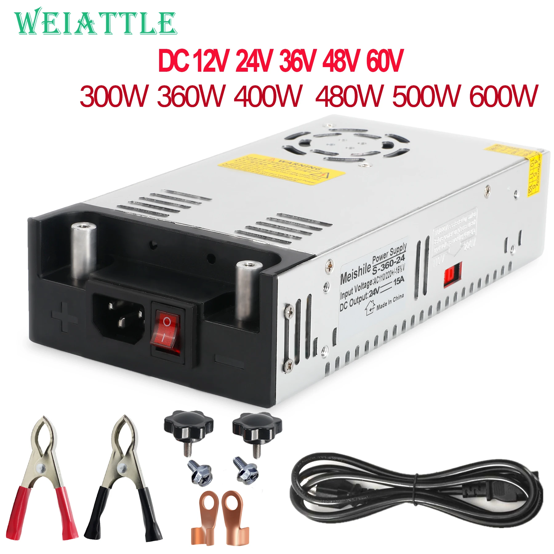 Switching Power Supply SMPS AC 110V 220V To DC 12V 24V 36V 48V 60V Transformer 5A 8A 10A 15A 20A 25A 30A 40A 50A 600W 480W 360W