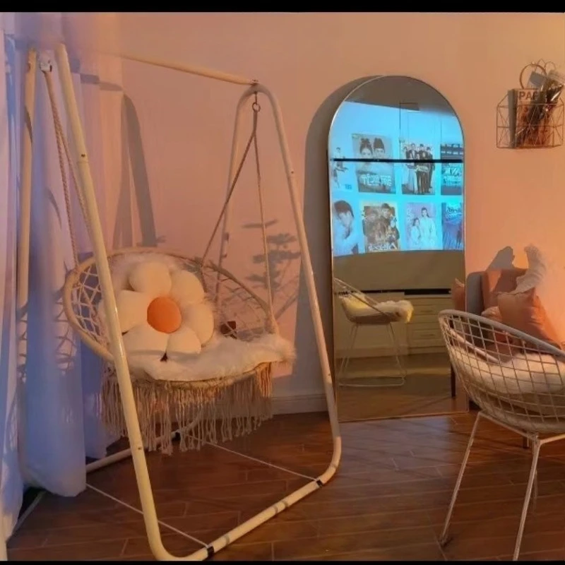 

Hanging Chair Adult Indoor Hanging Basket Swing Family Cradle Chair Balcony Fabric Metal Skeleton