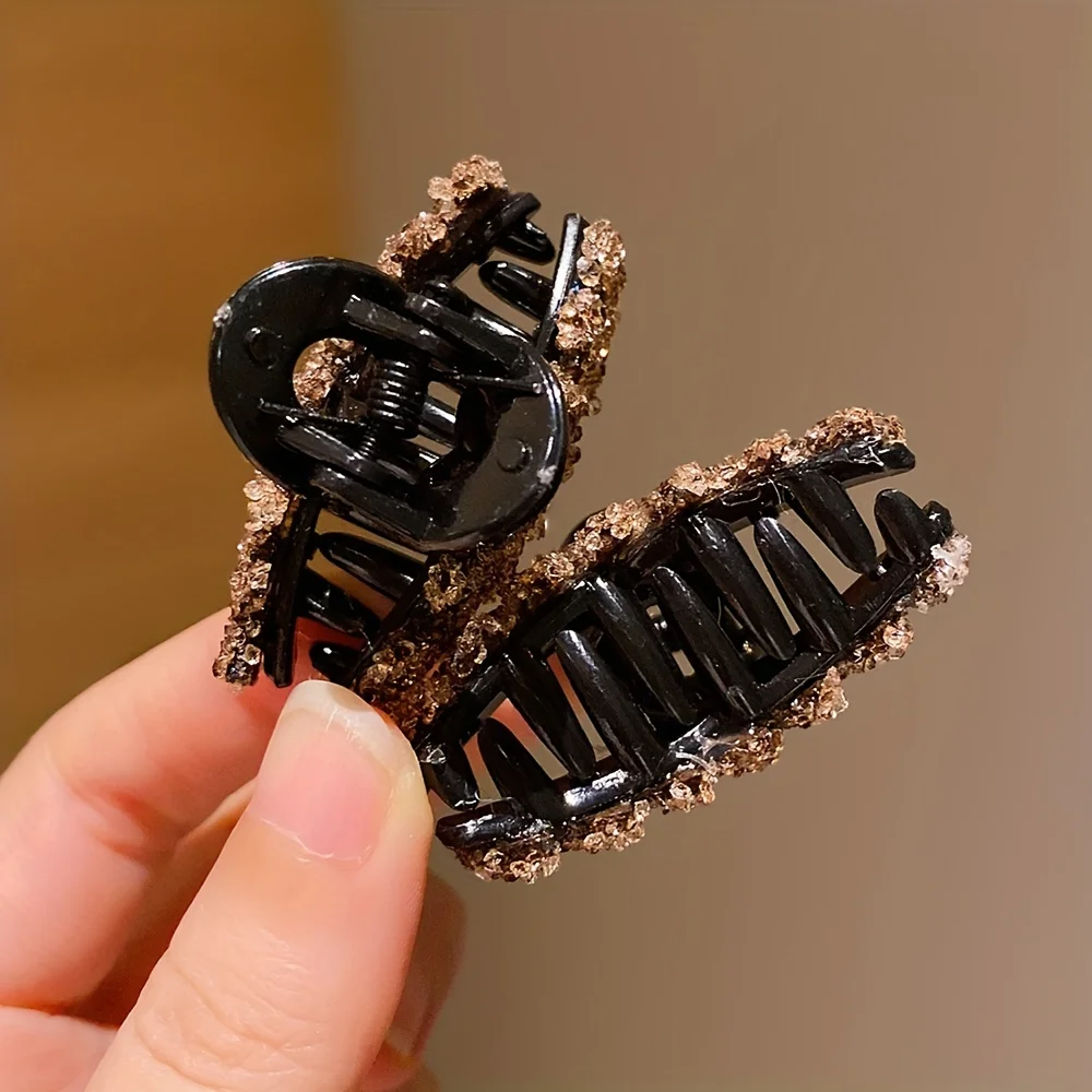 4/8 Pieces of Children\'s Affordable Luxury Rhinestone Small Hair Clips, High-End Little Girl\'s Half-Up Hair Shark Clip for the Back of the Head