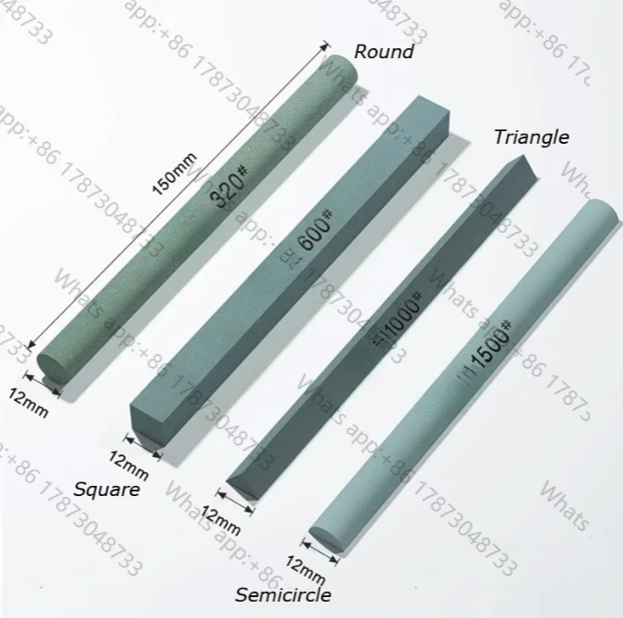 5pcs 12*150mm Triangle Round Square Semicircle Oilstone Fine Grinding Strip Sharpening Stone Knife Stone