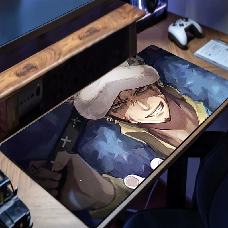 

Mouse Pad Office PC Accessories Keyboard Mat Anime Pattern Anti-slip Rubber One Piece Trafalgar D Water Law HD Mousepad Desk Mat
