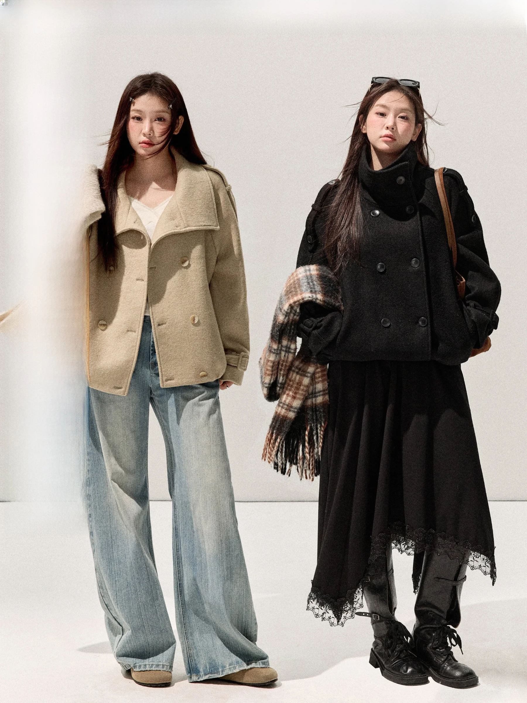 

Пальто-куртка JULULOOK Studio "Fluffy Daily" больших размеров, свободного кроя, из шерстяной ткани, верхняя одежда больших размеров