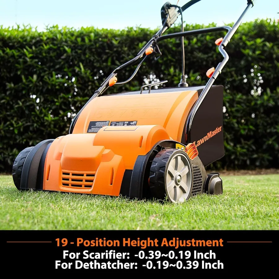 GV1314 كهربائي 15 بوصة 13 أمبير Dethatcher و Scarifier لصيانة العناية بالعشب أداة كهربائية عالية الكفاءة مع Ti قابل للتعديل #5