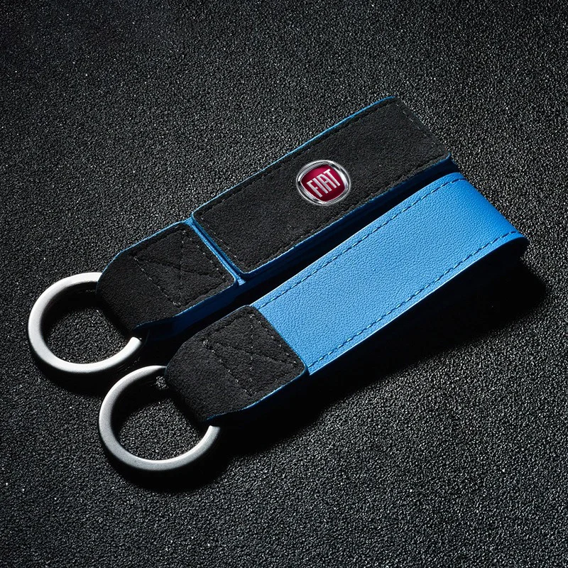 Material Suede Leather Keychain Business Key Men Women For Fiat Logo Viaggio Abarth 500 Punto Bravo Panda Tipo Stilo Ducato