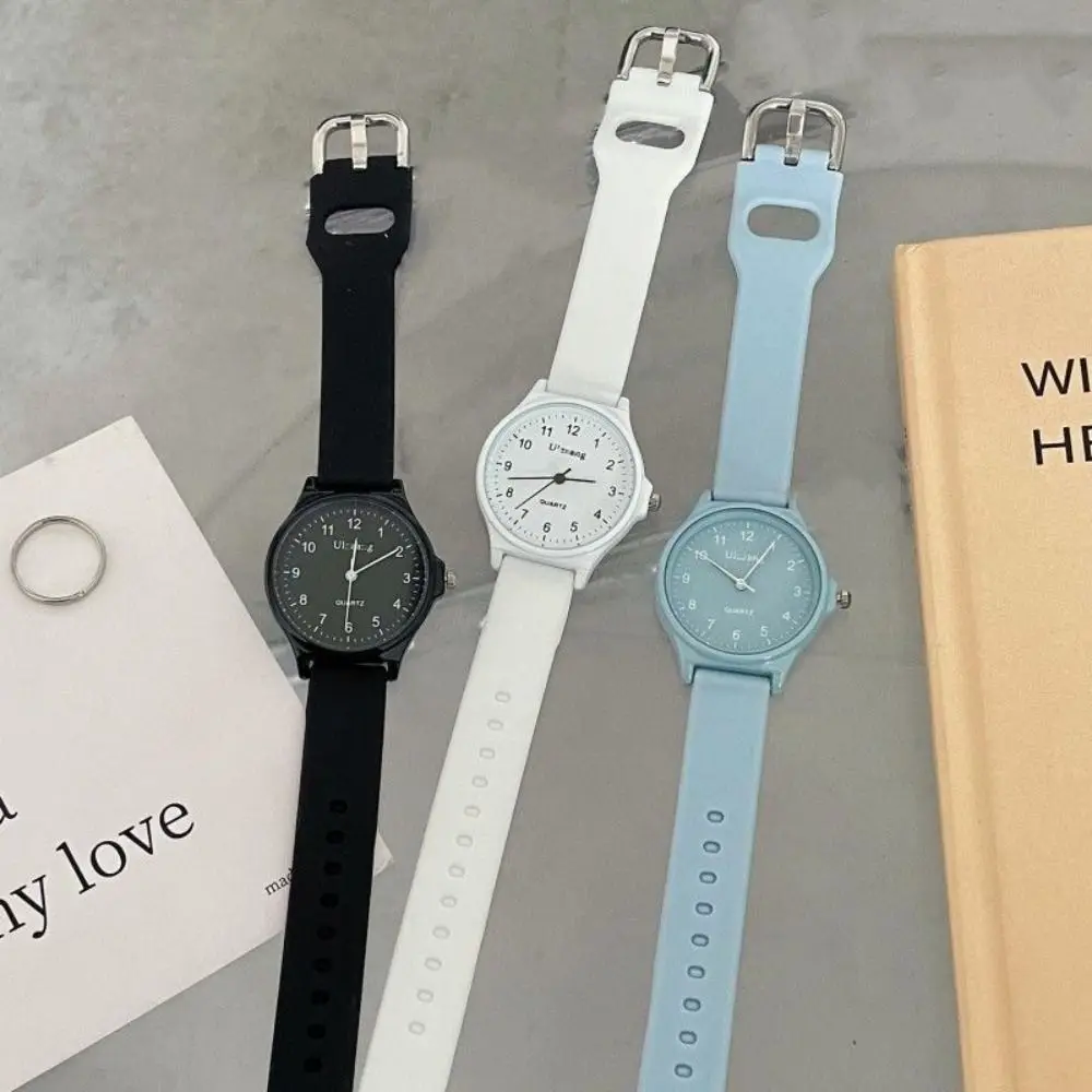 High Quality Silicone Strap Wristwatch Casual Multi-color Quartz Watch Student Adjustable Quartz Clock