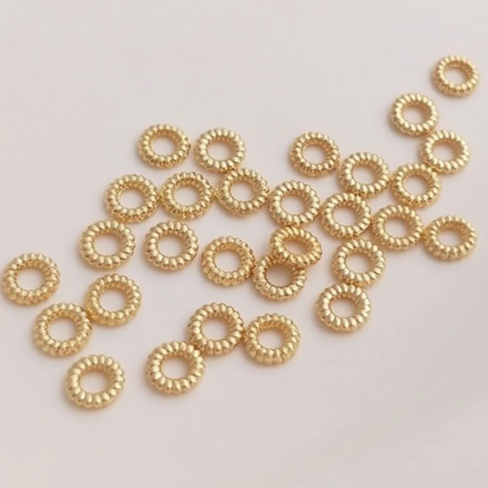 

14K Gold-wrapped Twist Closed Ring Accessories 4.5mm Manual Connection Ring DIY Bracelet Jewelry Bead Ring