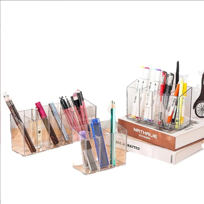 Desktop Storage Pen Holder Cosmetic Organizer Multi-functional Lipstick Storage Box Acrylic Material Transparent Color view 6