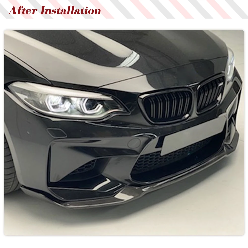 Car Front Bumepr Lip Spoiler Splitters Bumper Guard for BMW 2 Series M2 F87 Not for M2C 2015 - 2017 Carbon Fiber Front Body Kits