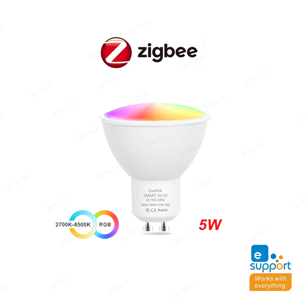 Ewelink GU10 Zigbee LED-lampen WiFi Smart LED-lamp RGB CW WW Ewelink App-bediening Led-lamp Werkt met Alexa Google Yandex - afbeelding 1